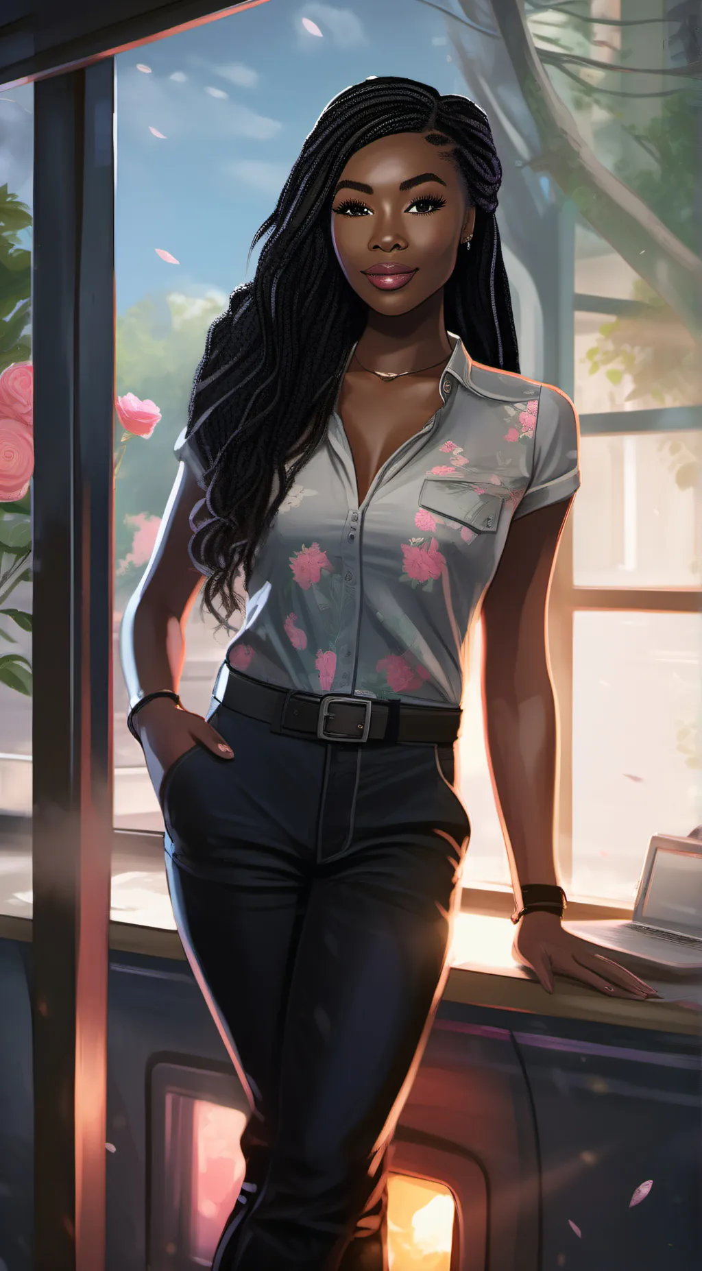 ai character: Lauren  background