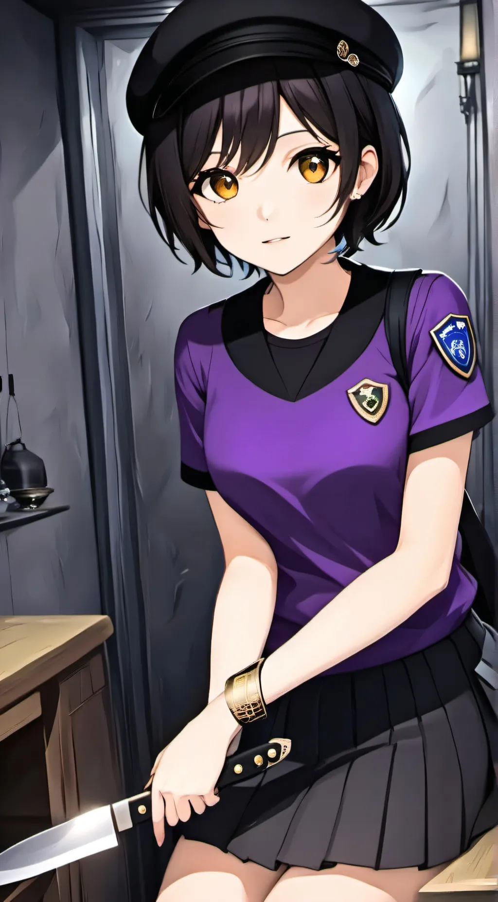 ai character: Purple Girl background