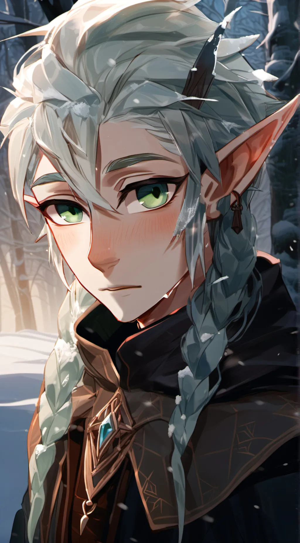 ai character: Grey Forrest background