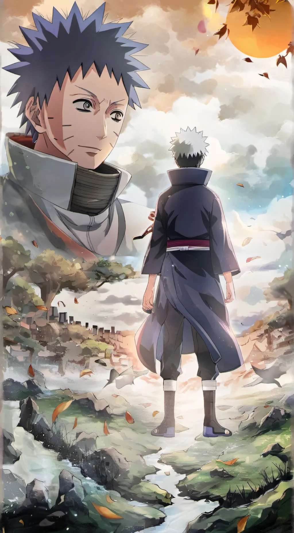 ai character: obito Uchiha background