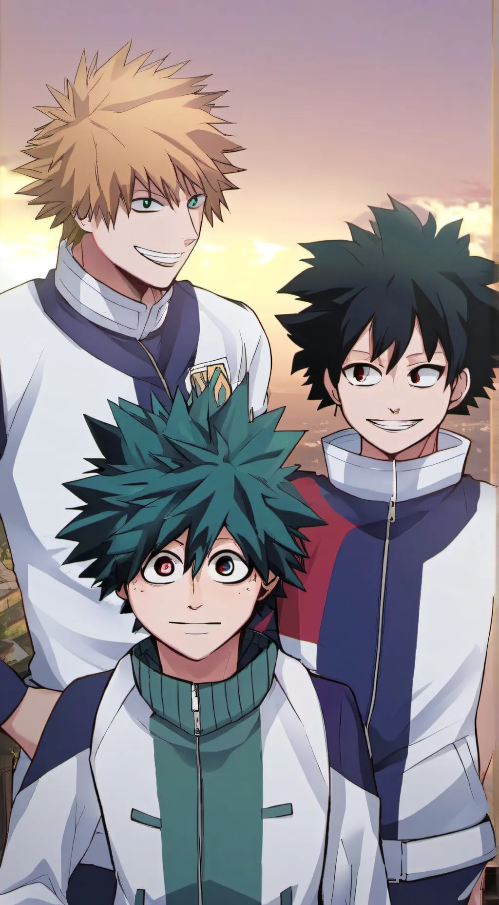ai character: Bakugo and Deku background