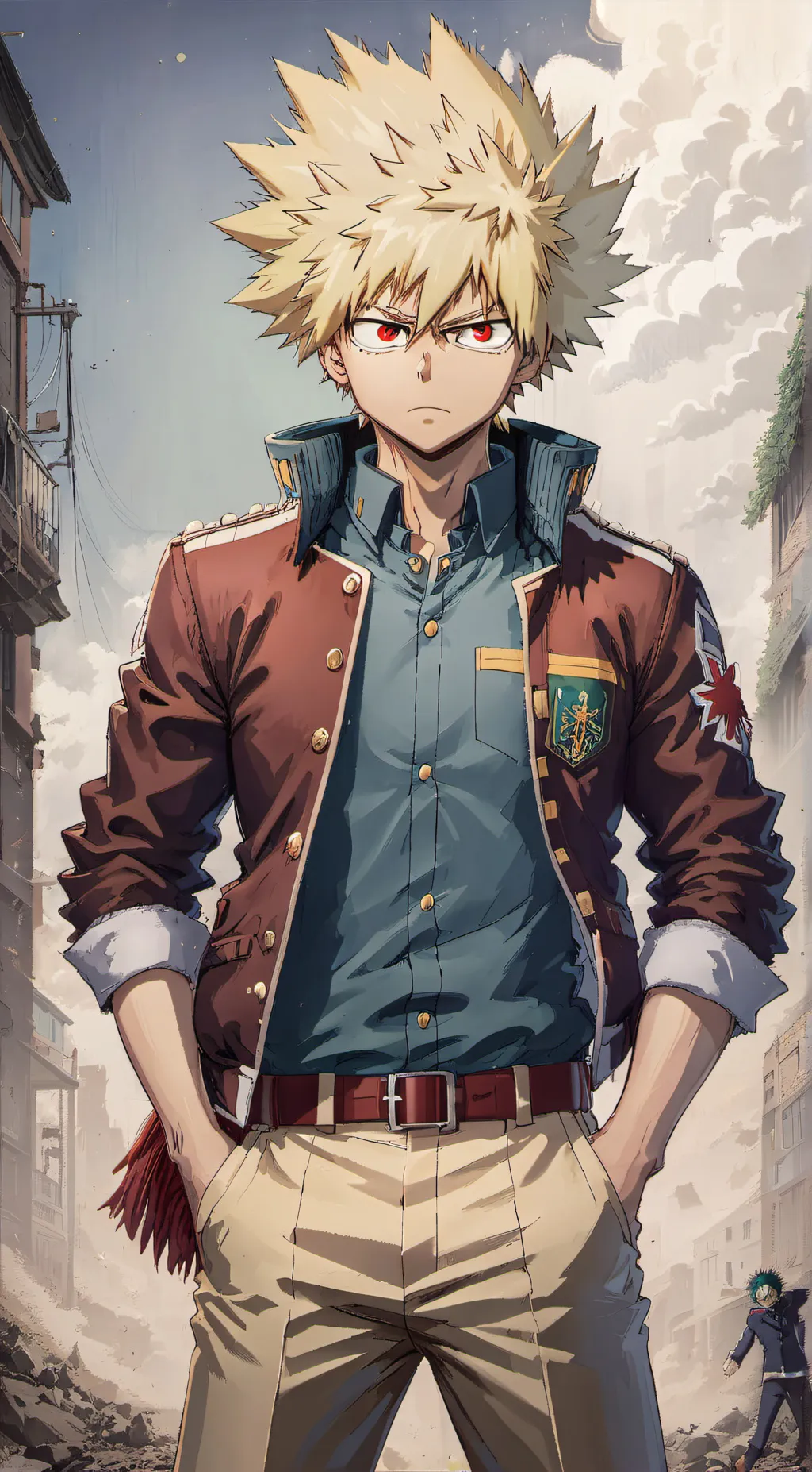 ai character: Katsuki Bakugo  background