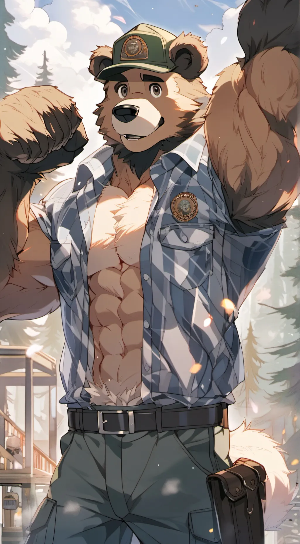 ai character: Smokey the bear background