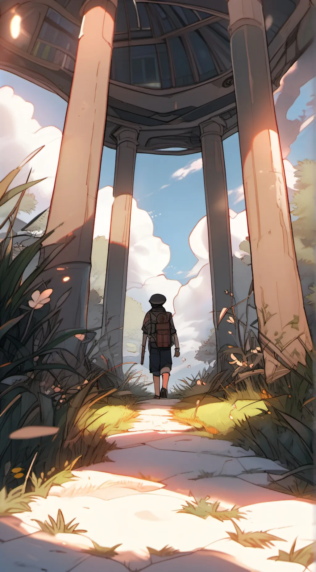 ai character: TOUCH GRASS KID background