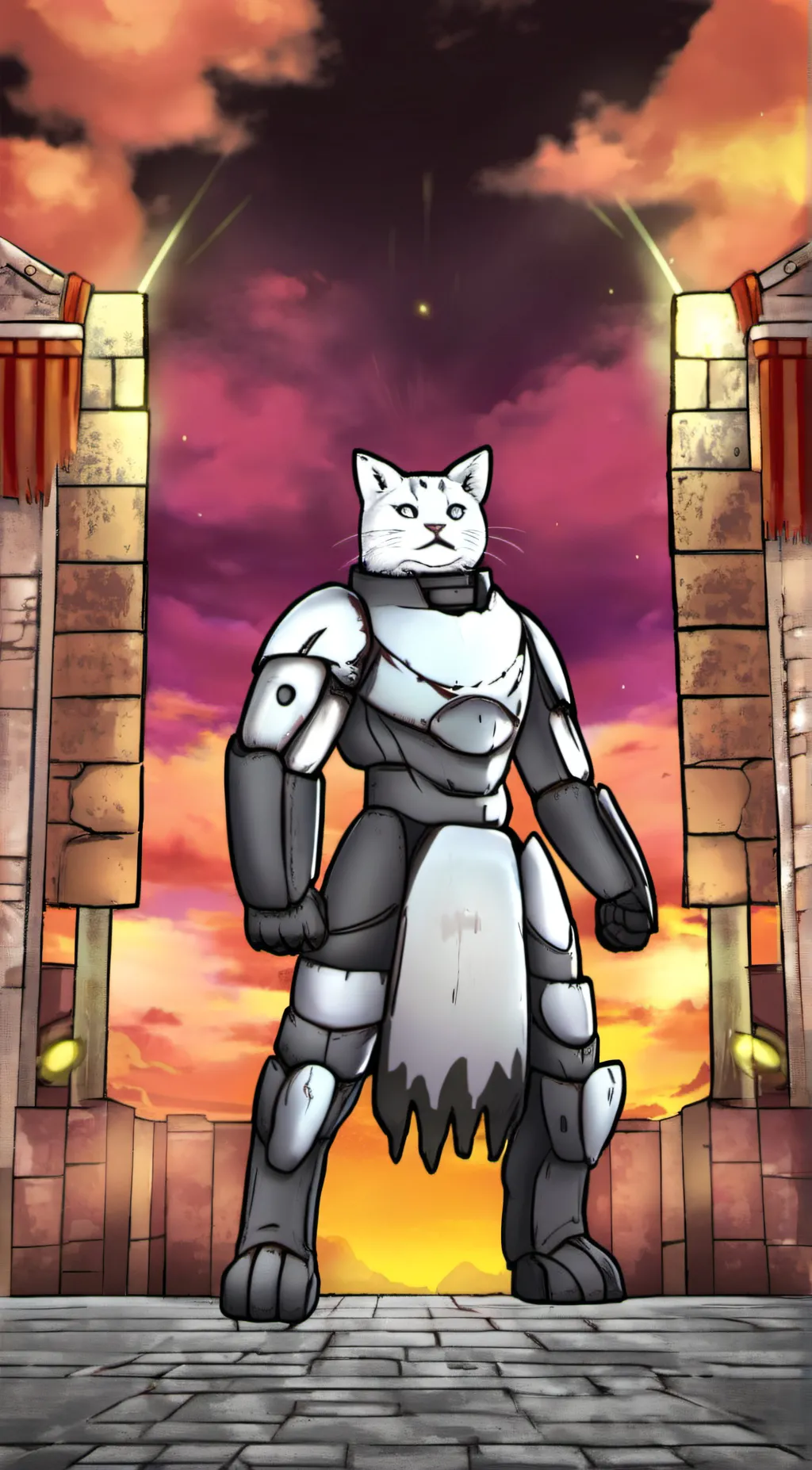 ai character: Crazed titan cat background