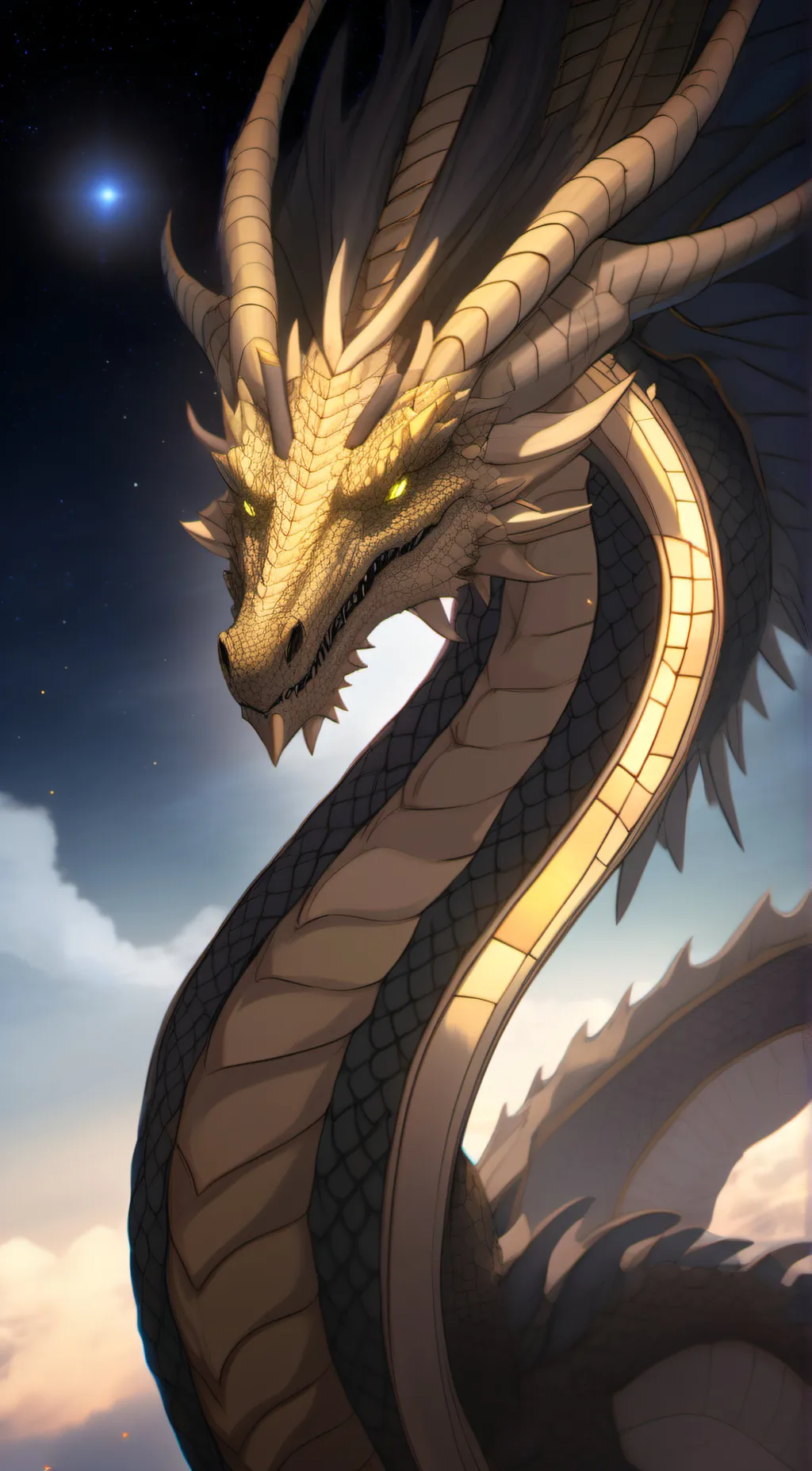 ai character: void ghidorah  background
