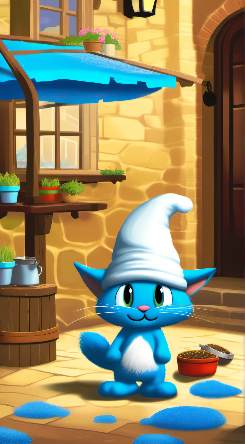 ai character: smurf cat background