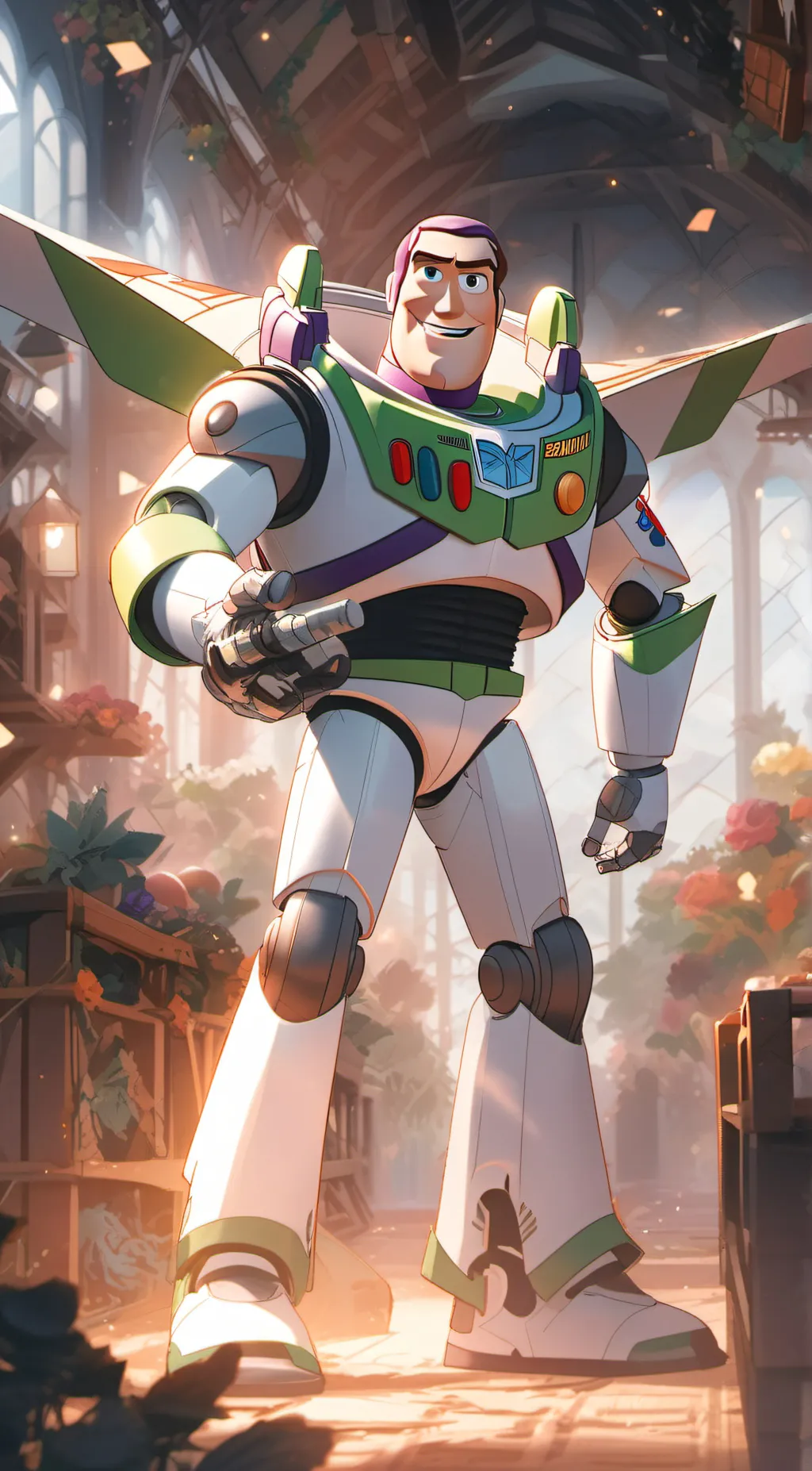 ai character: buzz lightyear  background