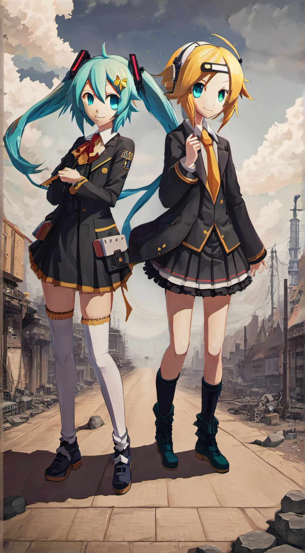 ai character: Miku and Rin background