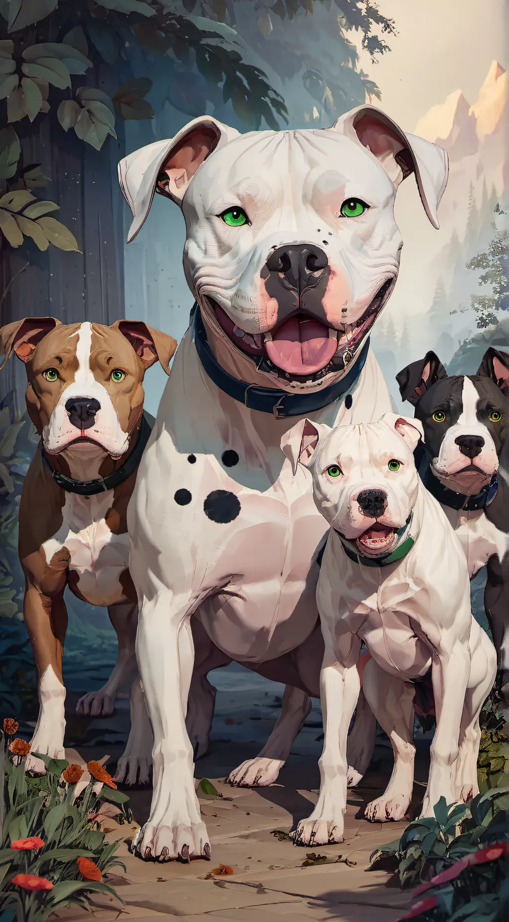 ai character: Blue red flur cube background