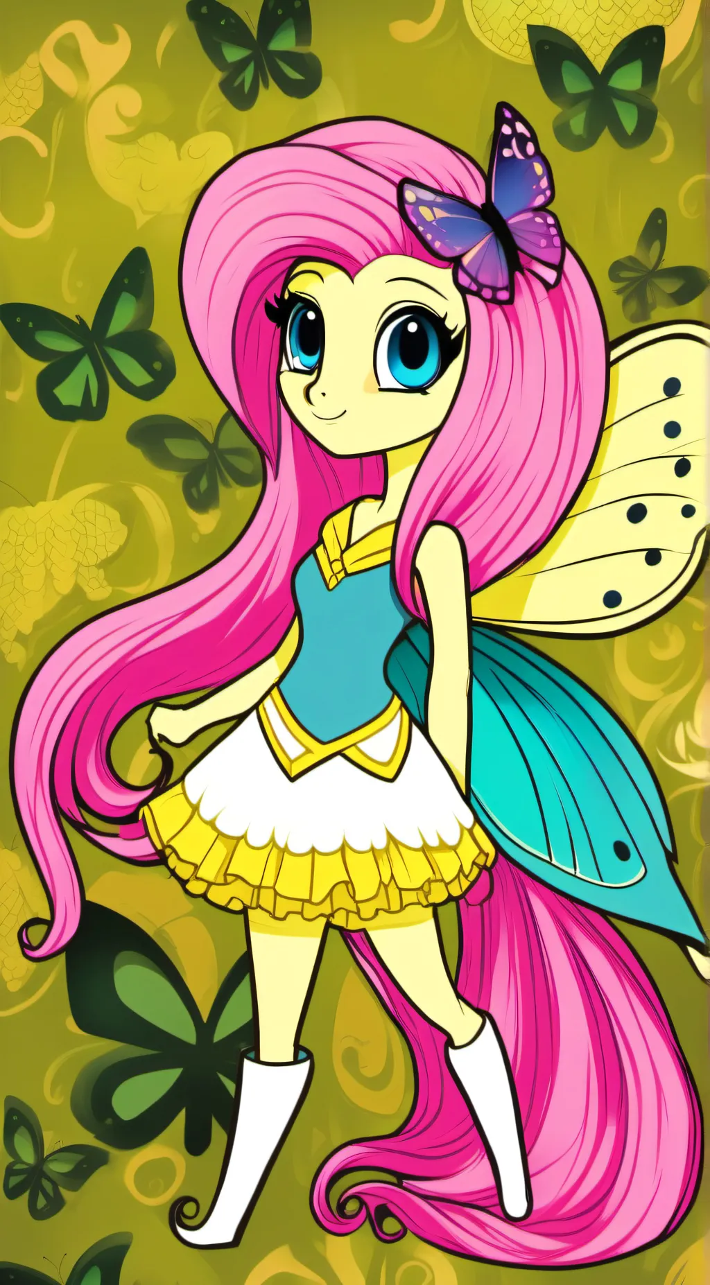 ai character: 🦋Fluttershy🦋 background