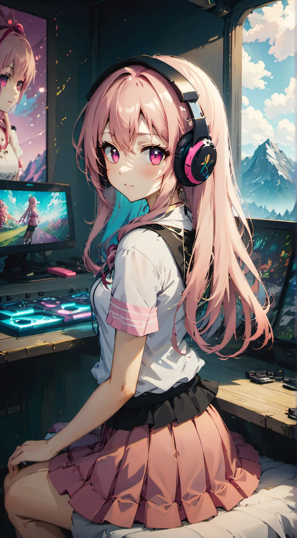 ai character: 🩷Pinky🩷 background