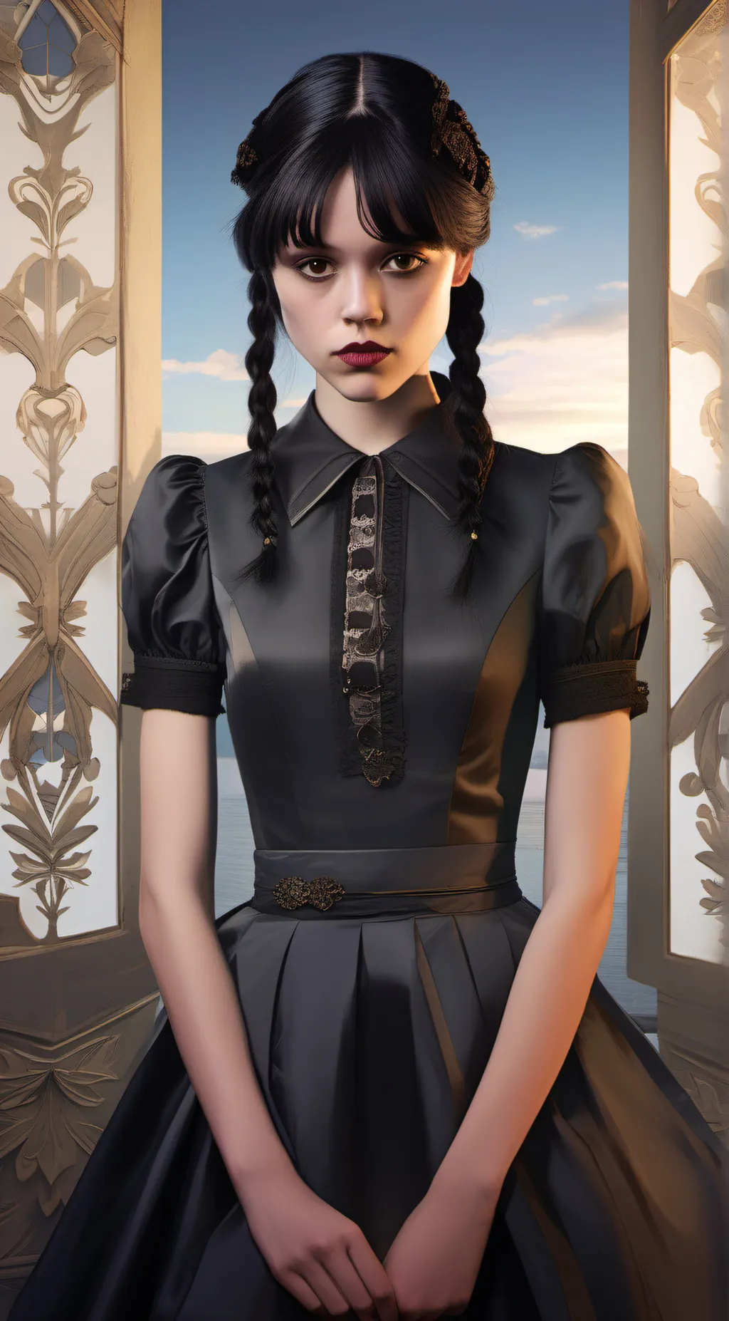 ai character: Wednesday background