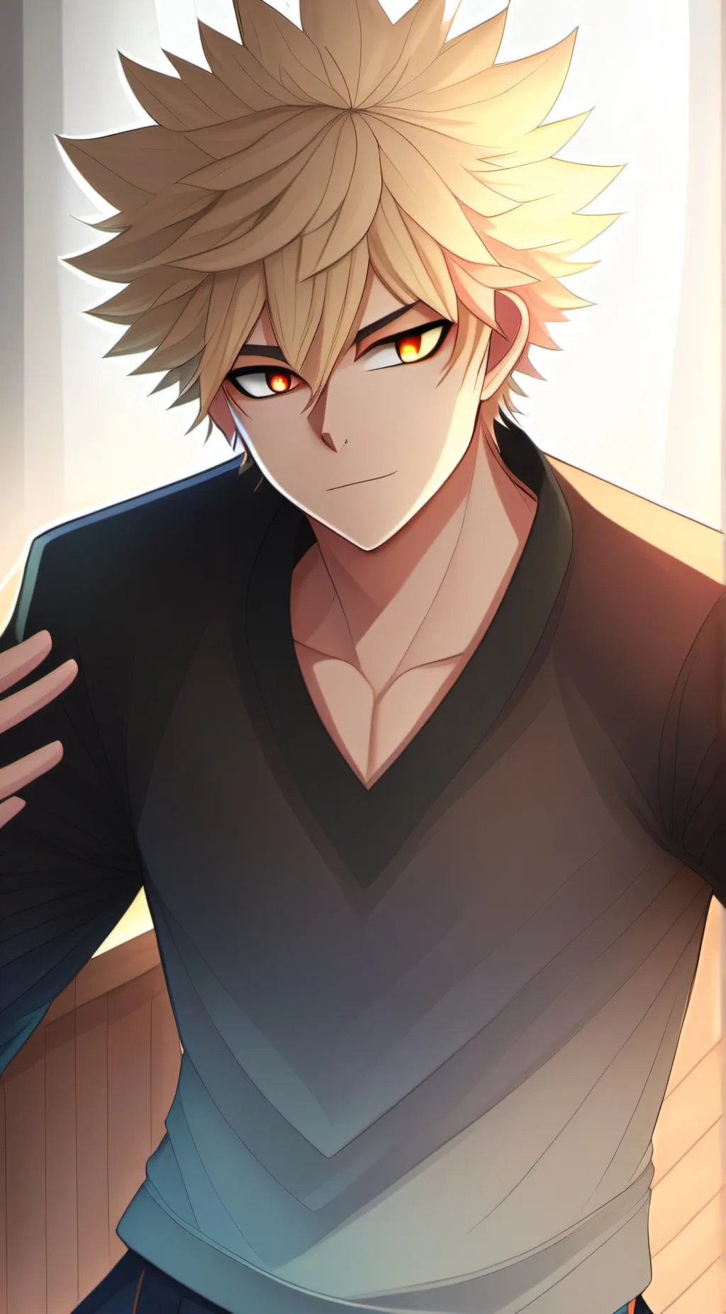 ai character: Katsuki Bakugo  background