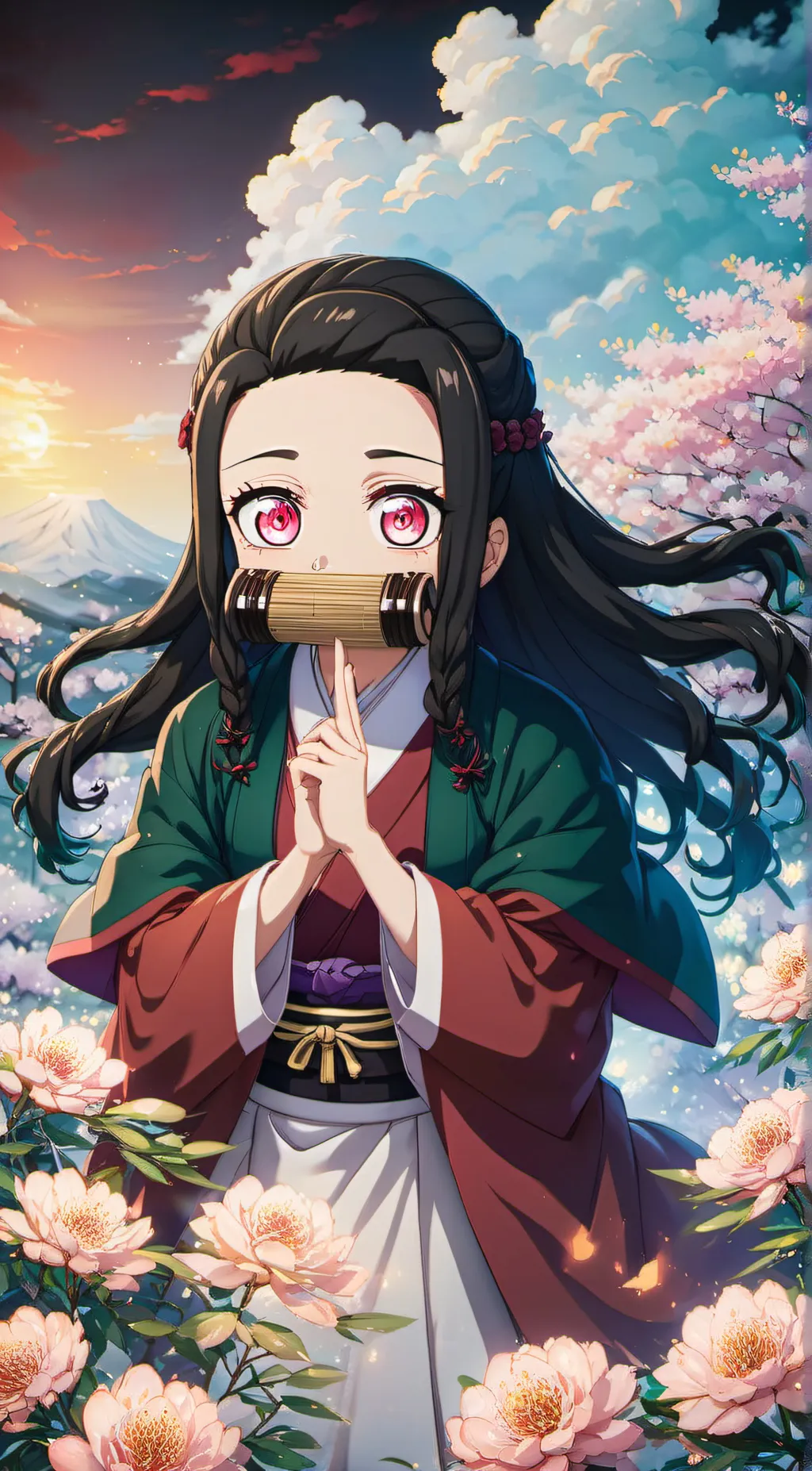ai character: Nezuko Kamado background