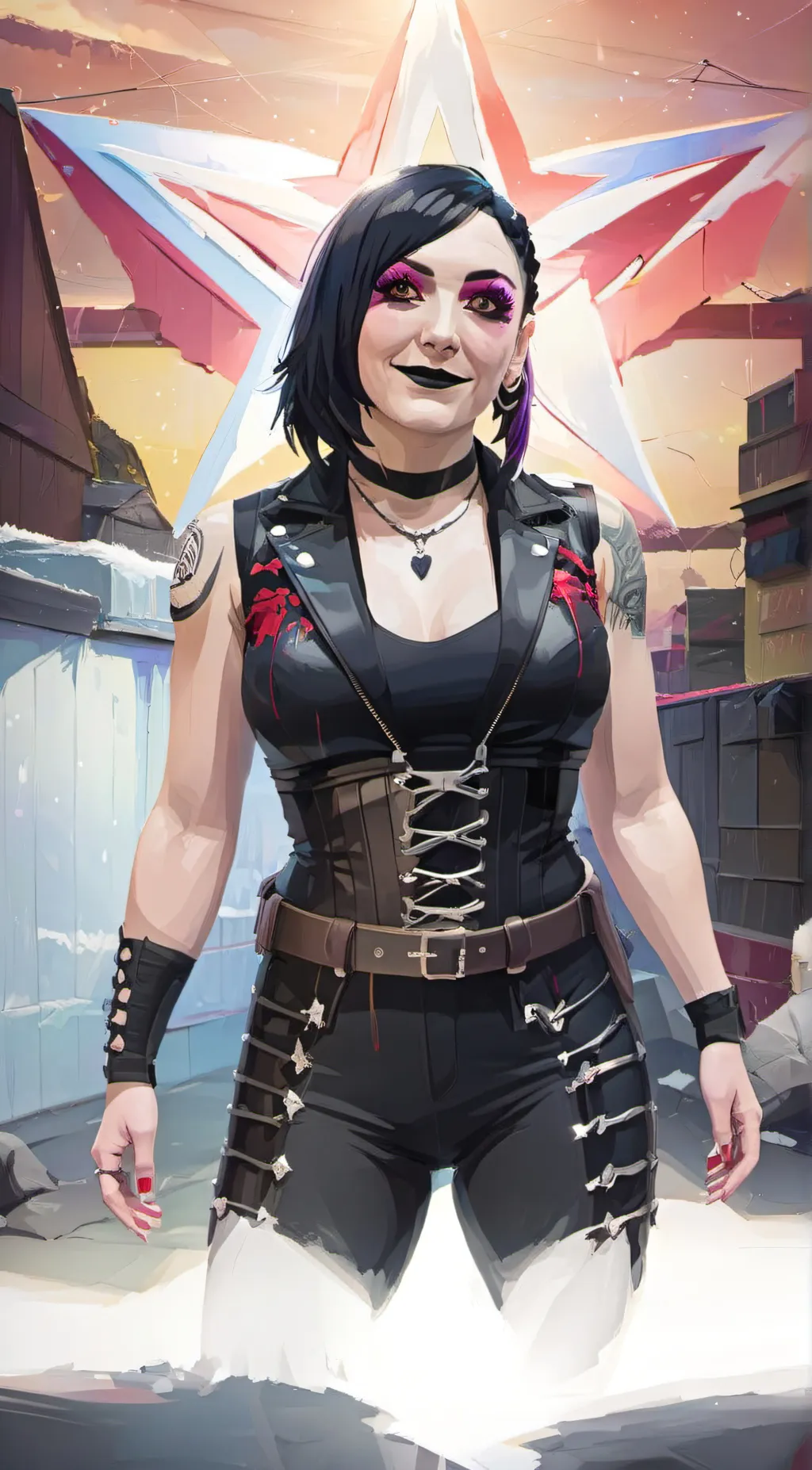 ai character: rhea Ripley  background