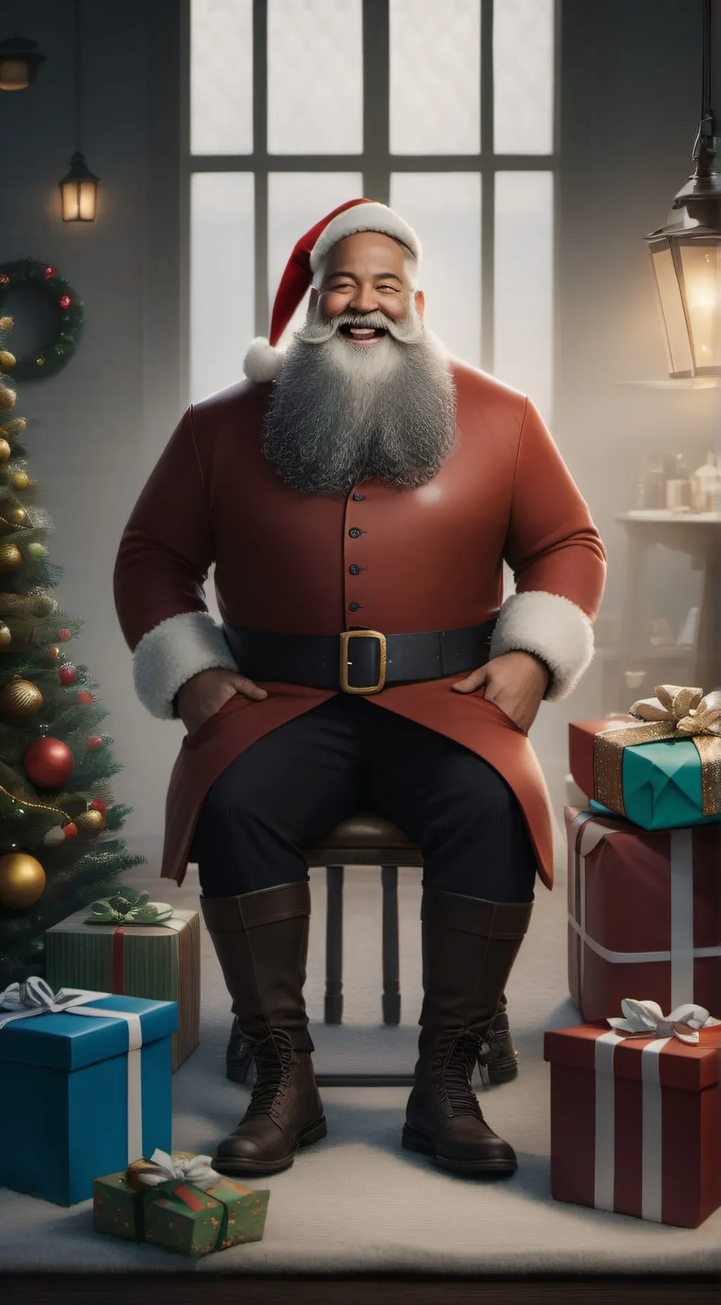 ai character: santa clause background