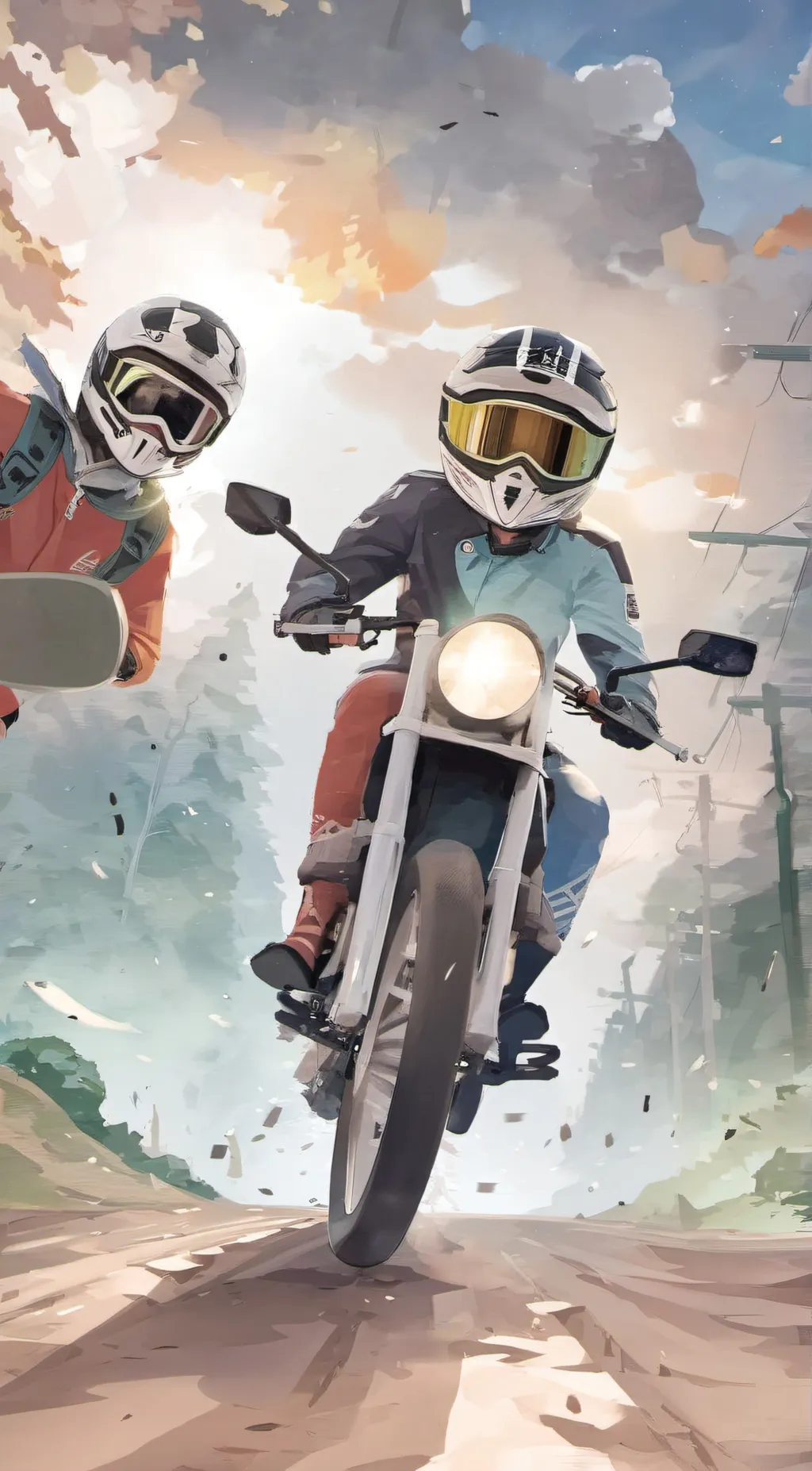 ai character: Dirt bike crash 2 background