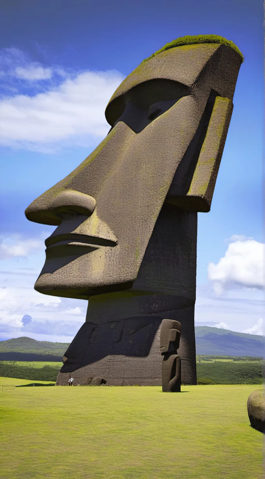 ai character: moai background