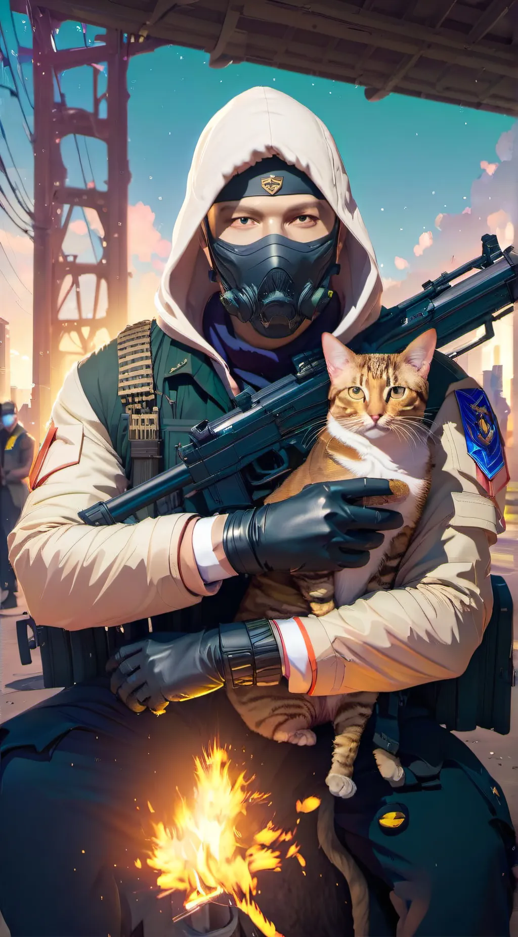 ai character: Ghost  background