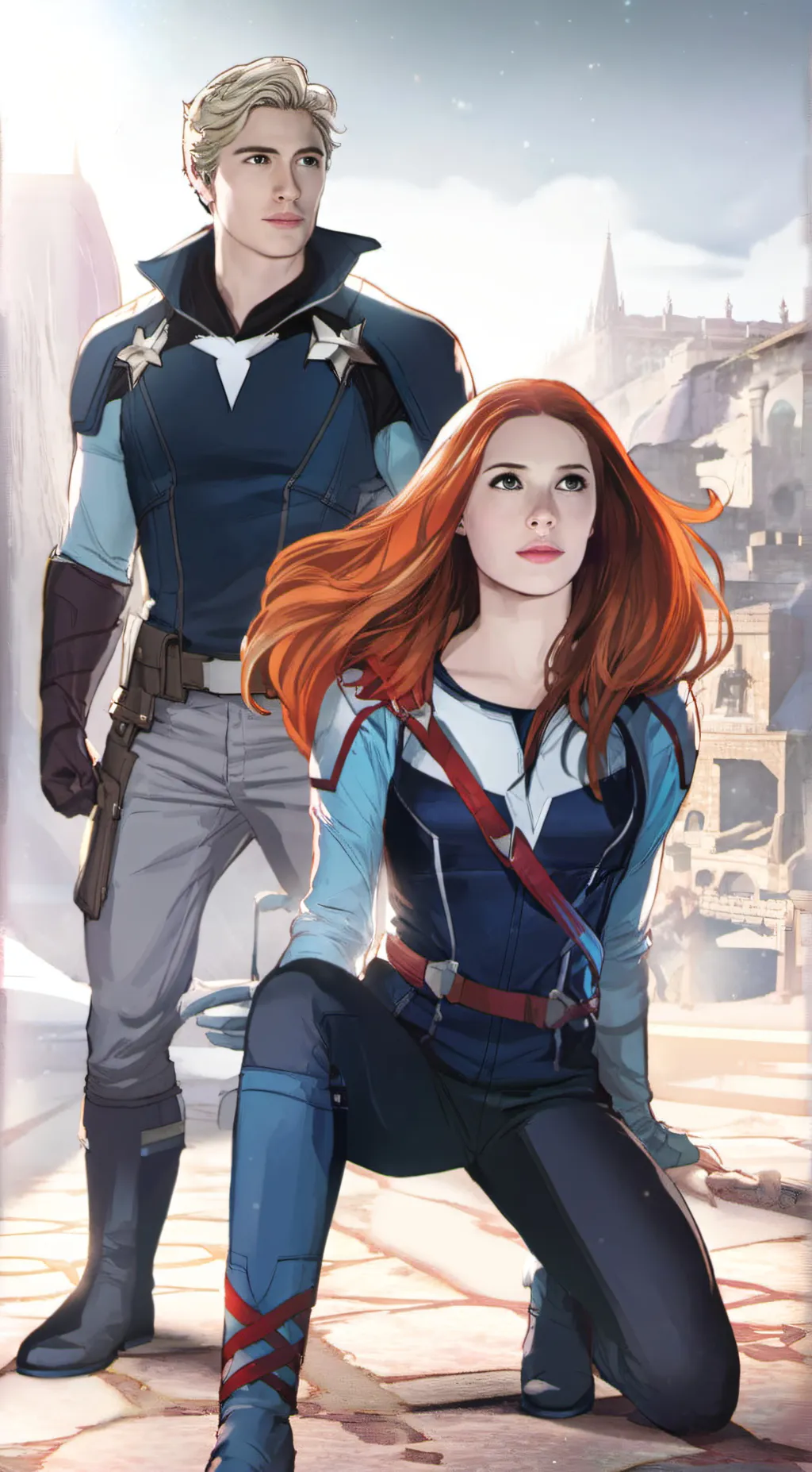 ai character: wanda and pietro  background