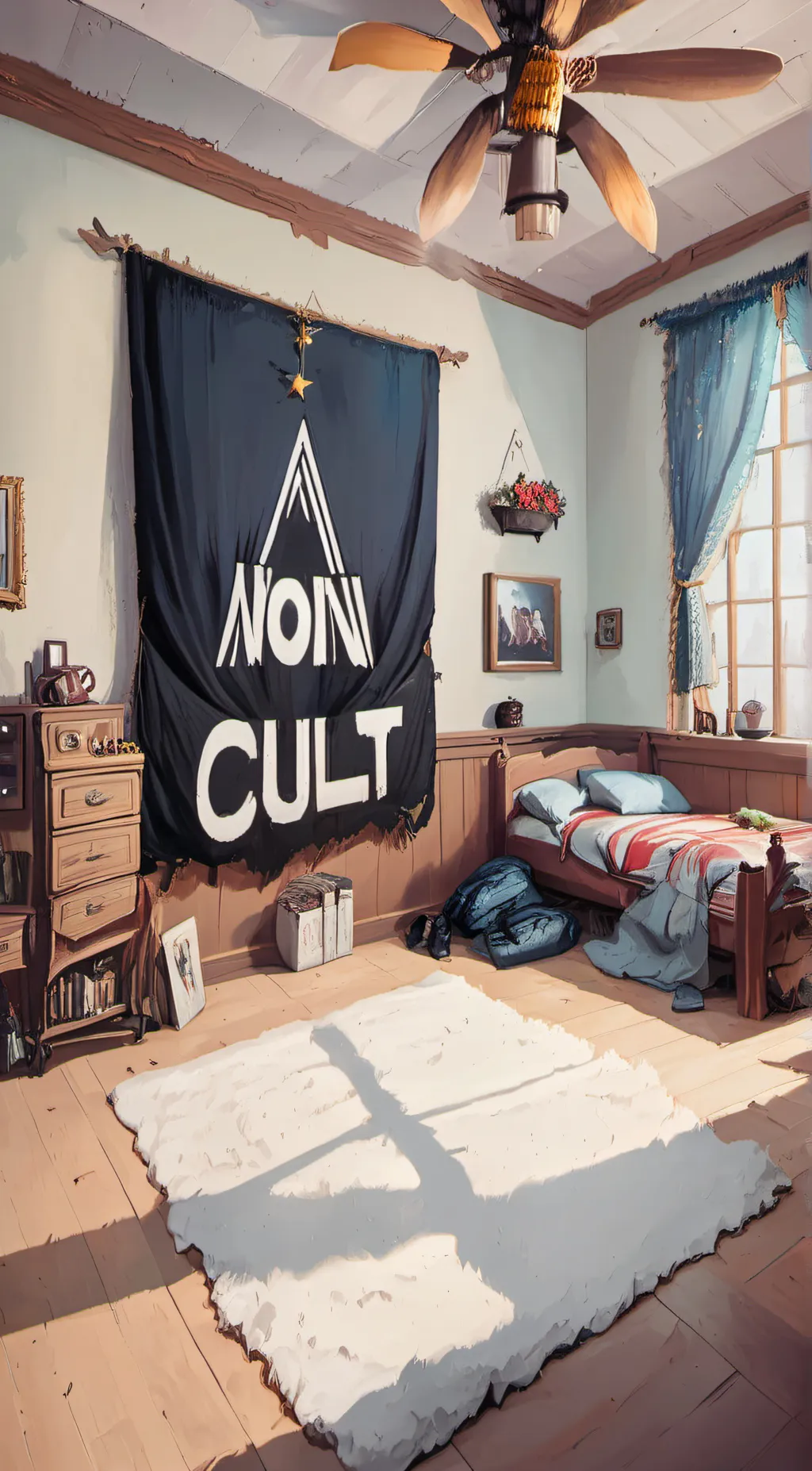 ai character: non cringe cult  background