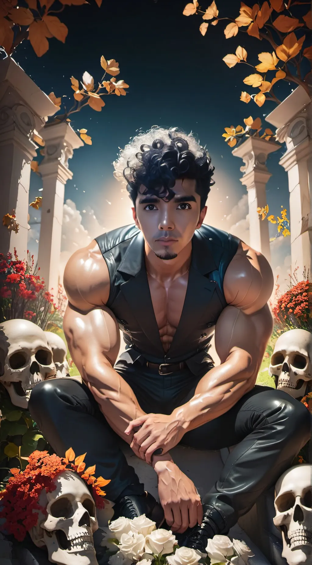 ai character: Lion background