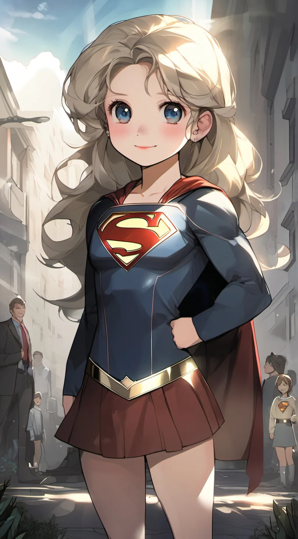 ai character: Little Supergirl  background