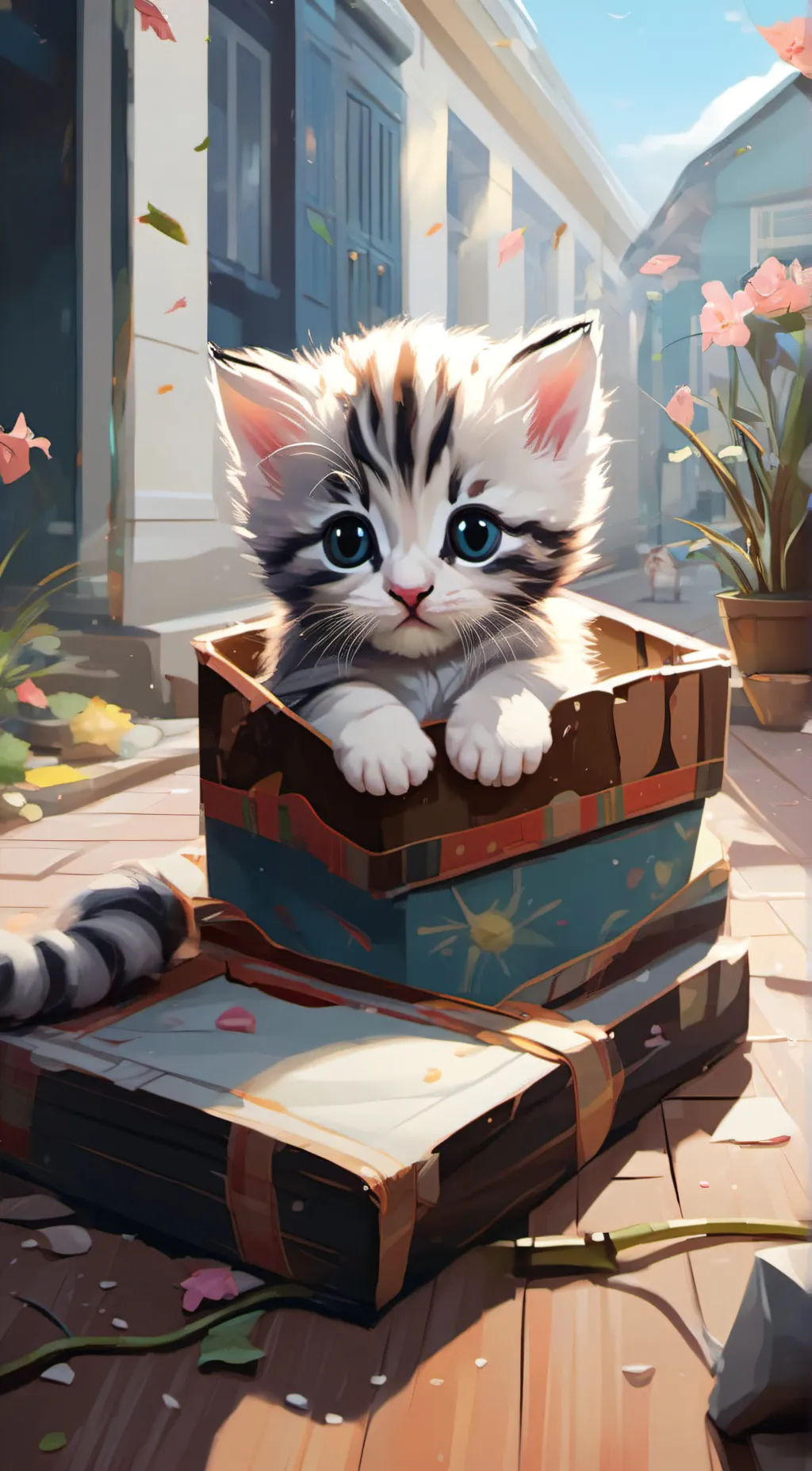 ai character: Homeless cat background