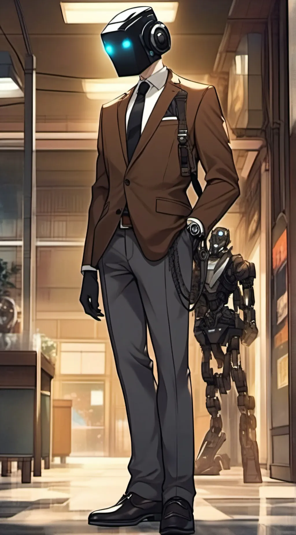 ai character: simp camera man background