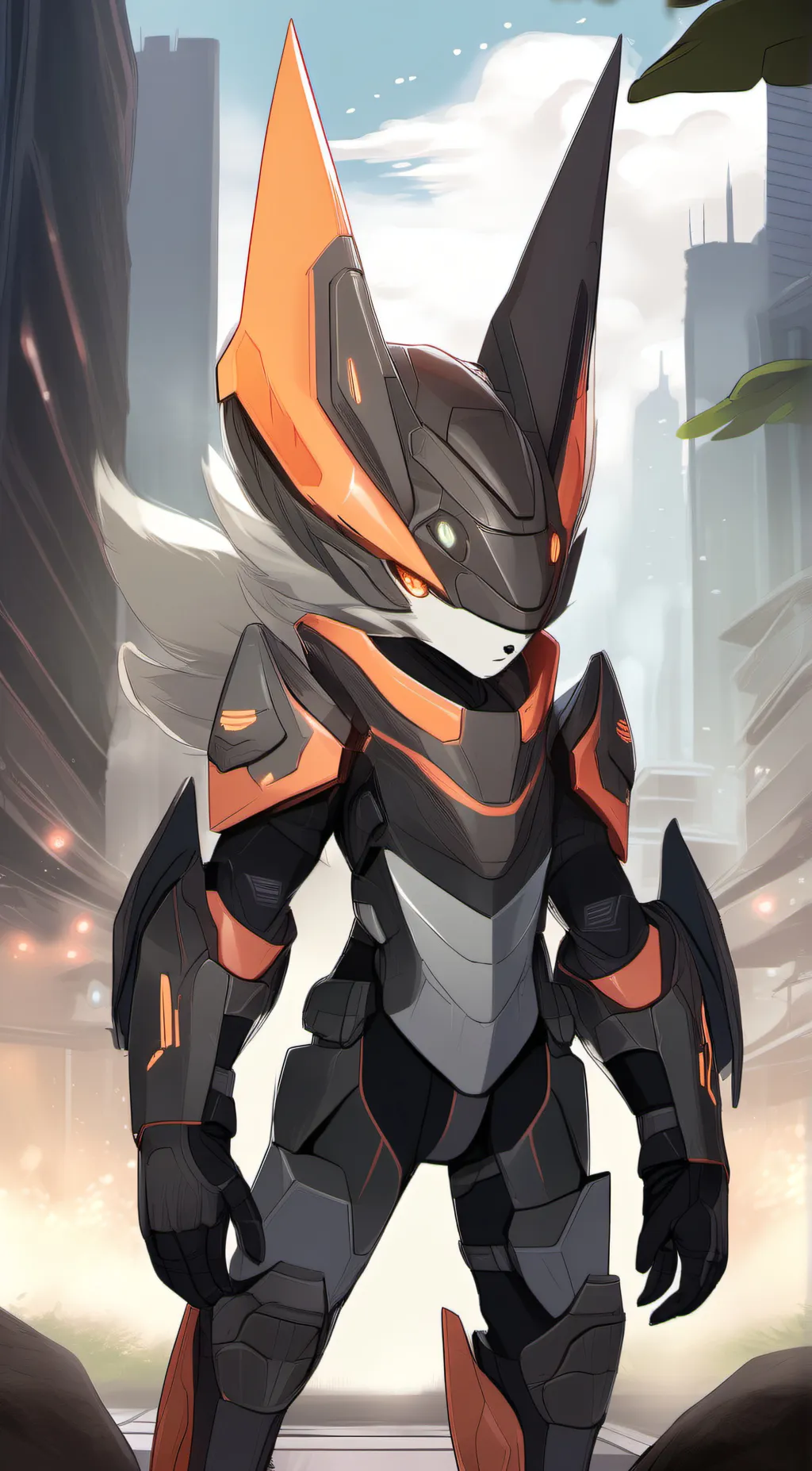 ai character: Orange background