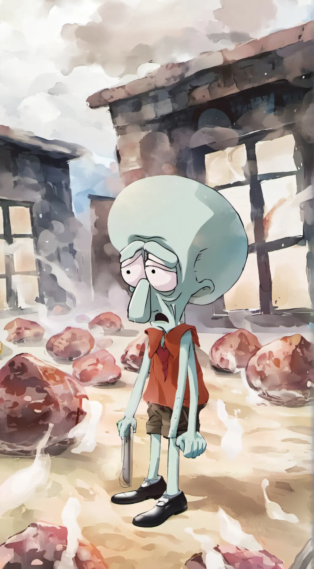 ai character: Squidward background