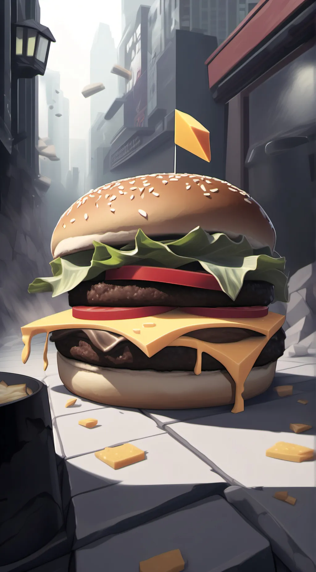ai character: Roblox cheez burge background