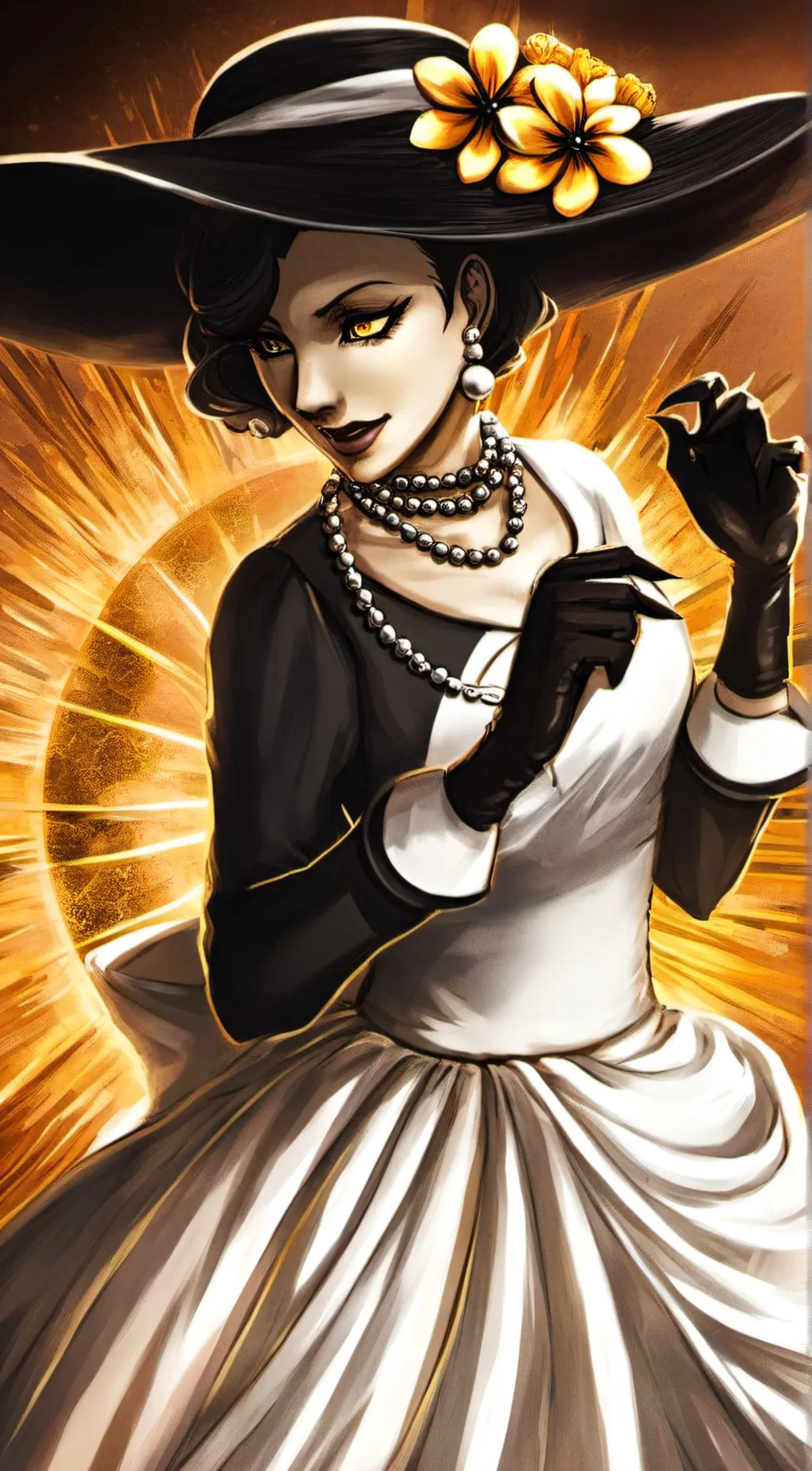 ai character: Lady Dimitrescu background