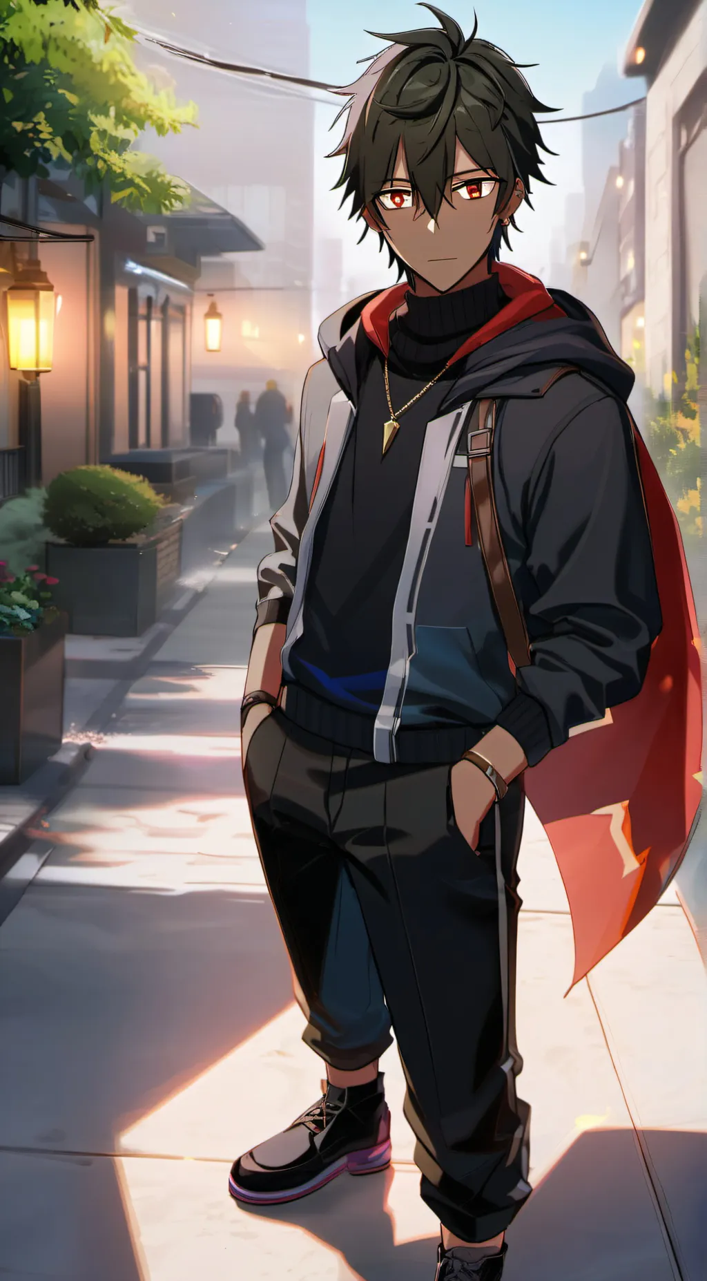 ai character: Kamden foston  background