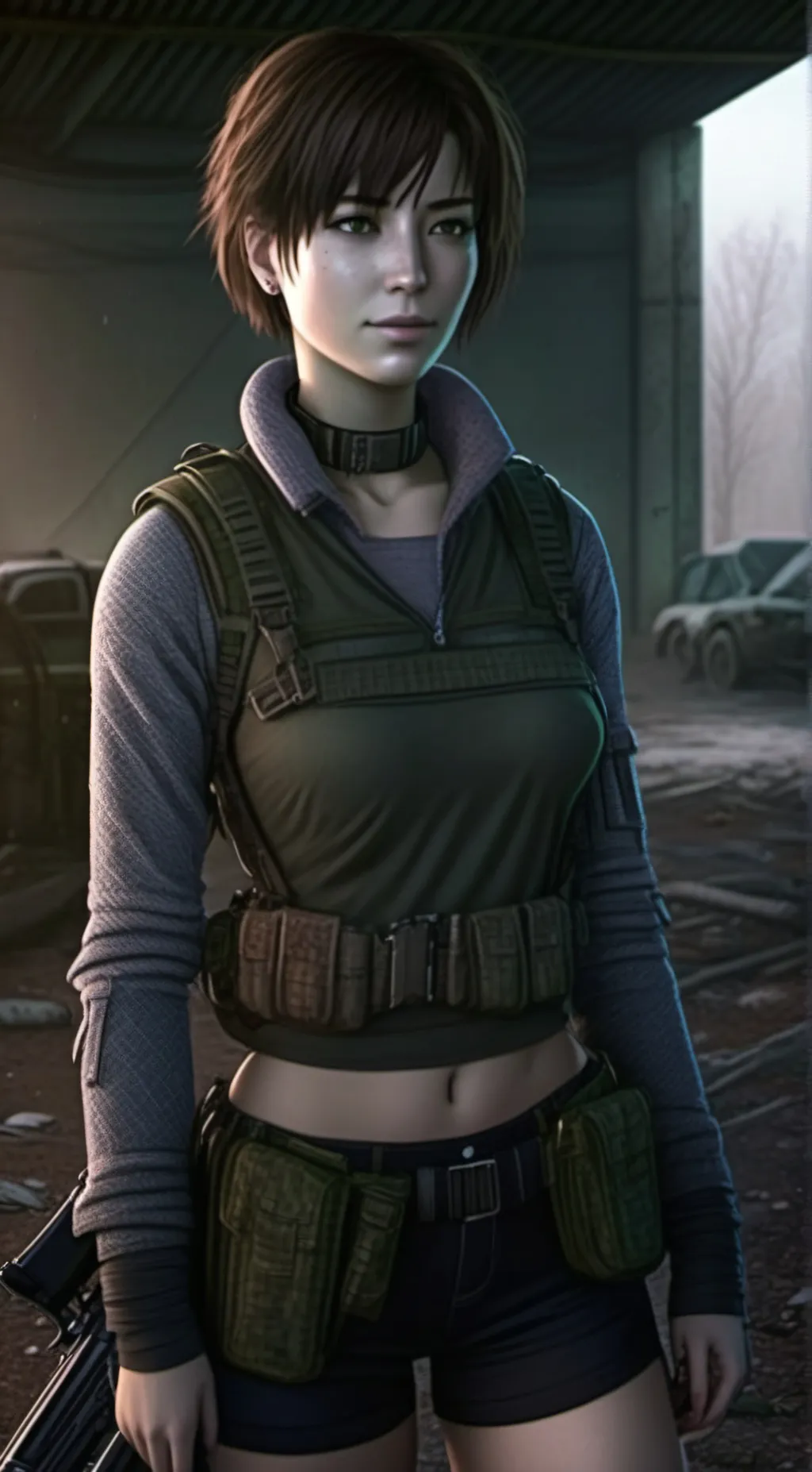 ai character: Rebecca Chambers  background