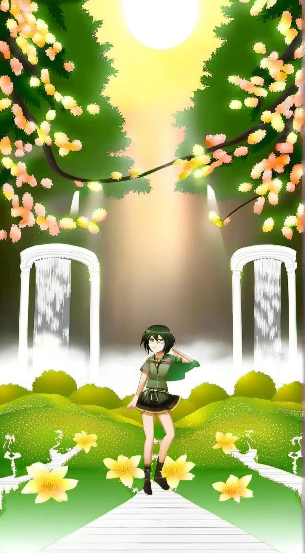 ai character: happy Frog background