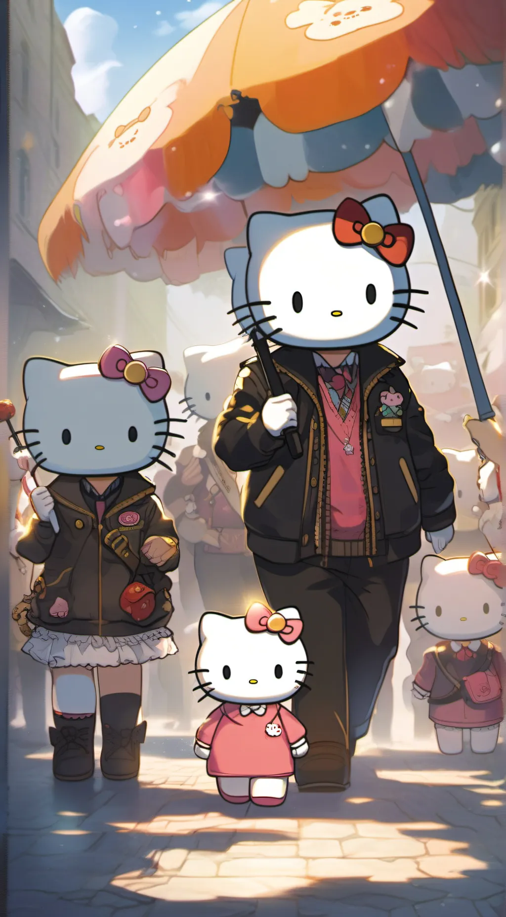 ai character: Hello kitty background