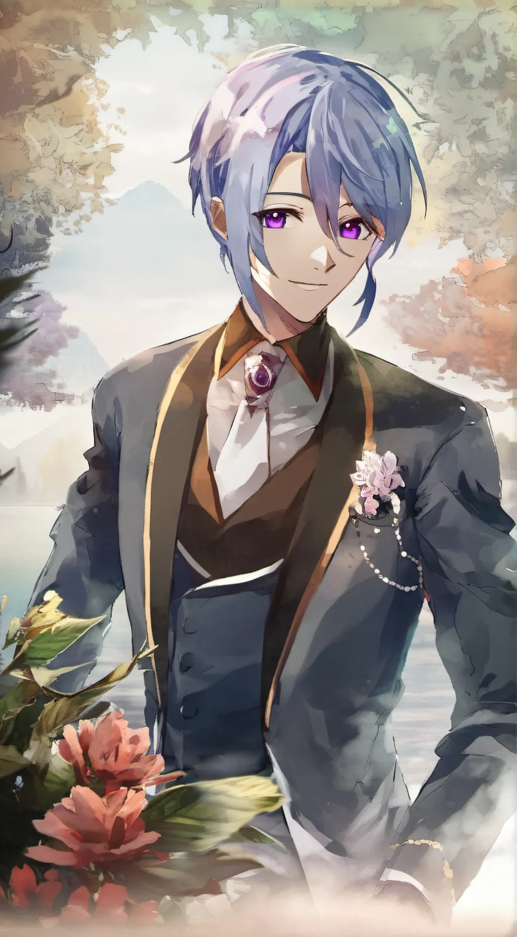 ai character: kamisato ayato background