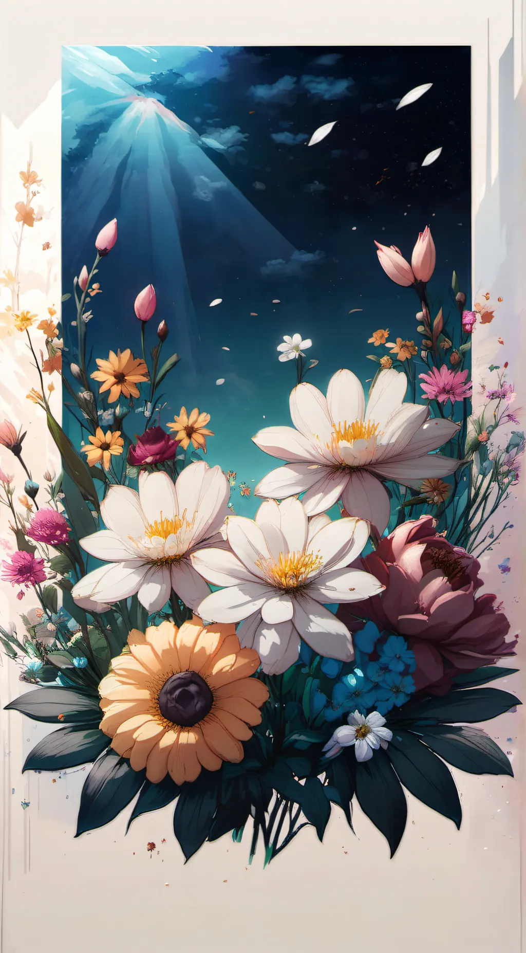ai character: flower background
