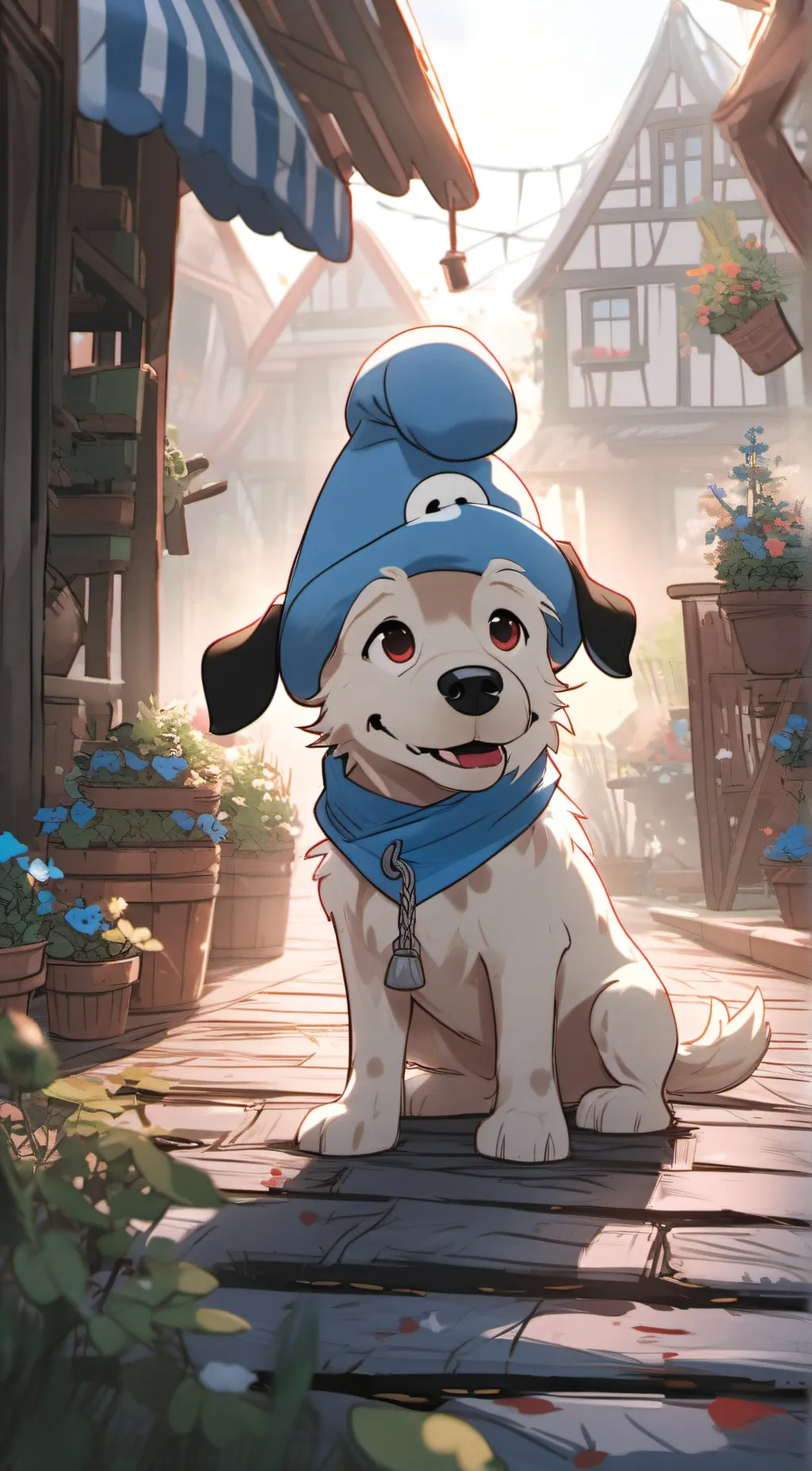 ai character: Smurf dog background
