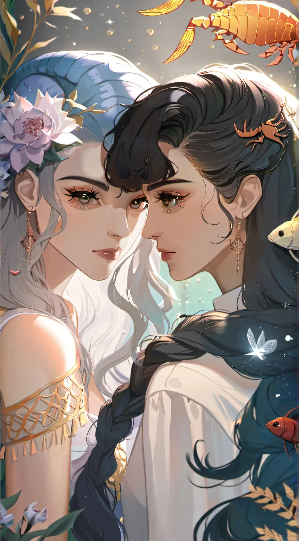 ai character: Pisces and scorpio background
