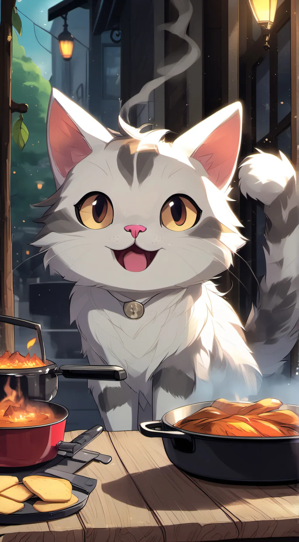 ai character: Cat that roasts background