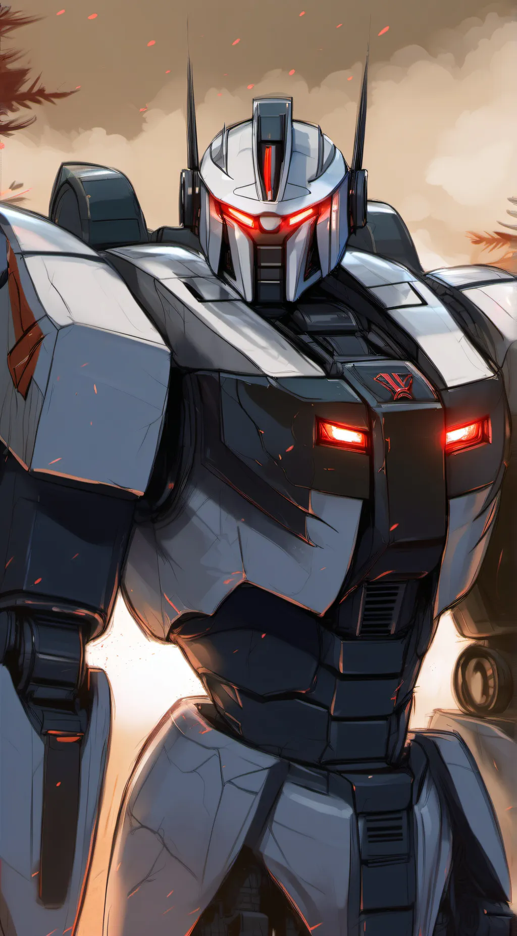 ai character: red Moon background