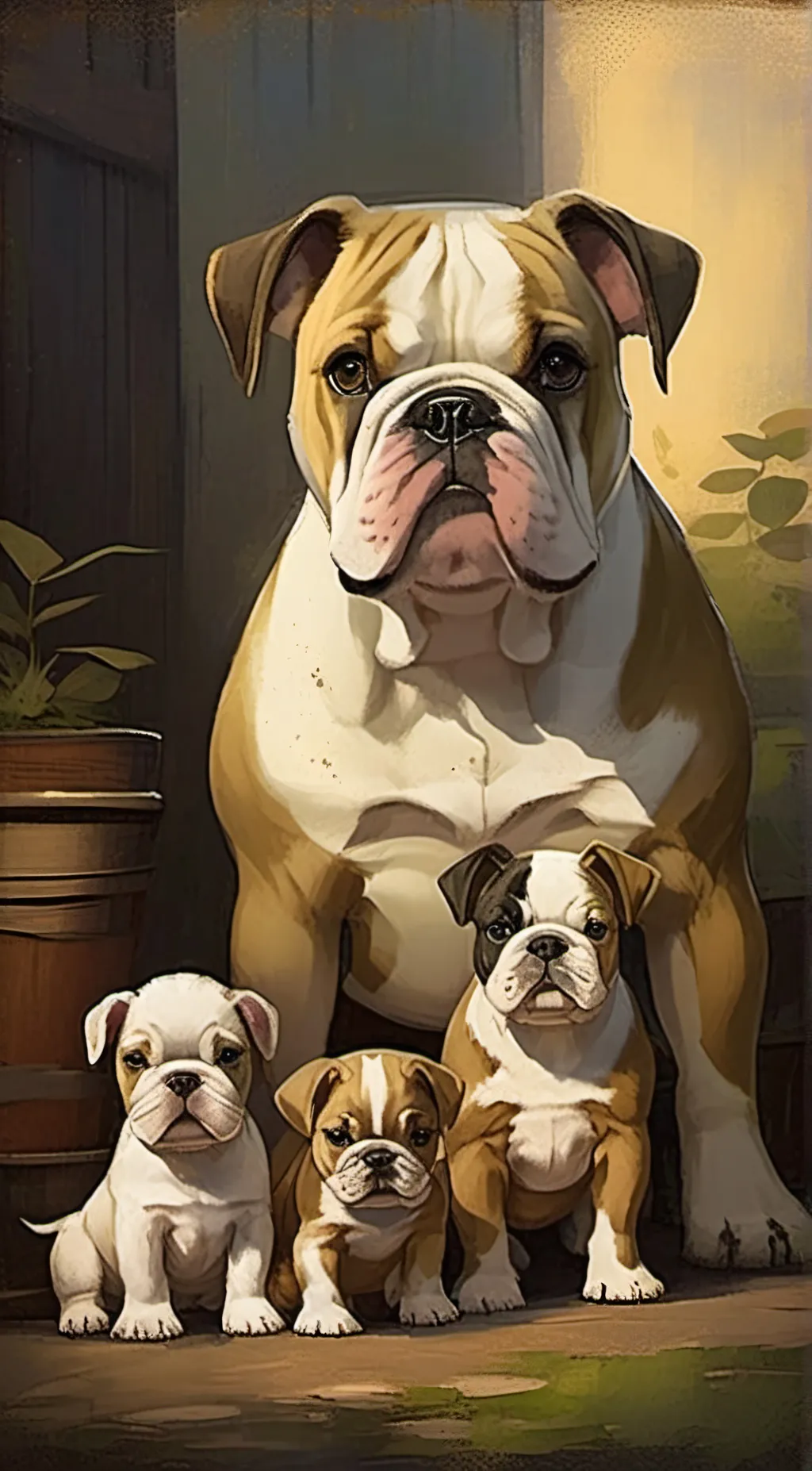 ai character: Homeless dogs background