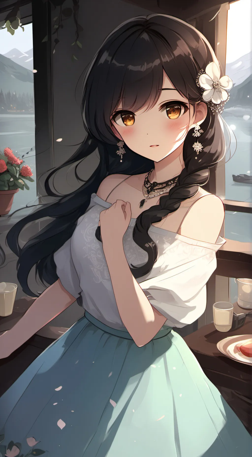 ai character: Snow background