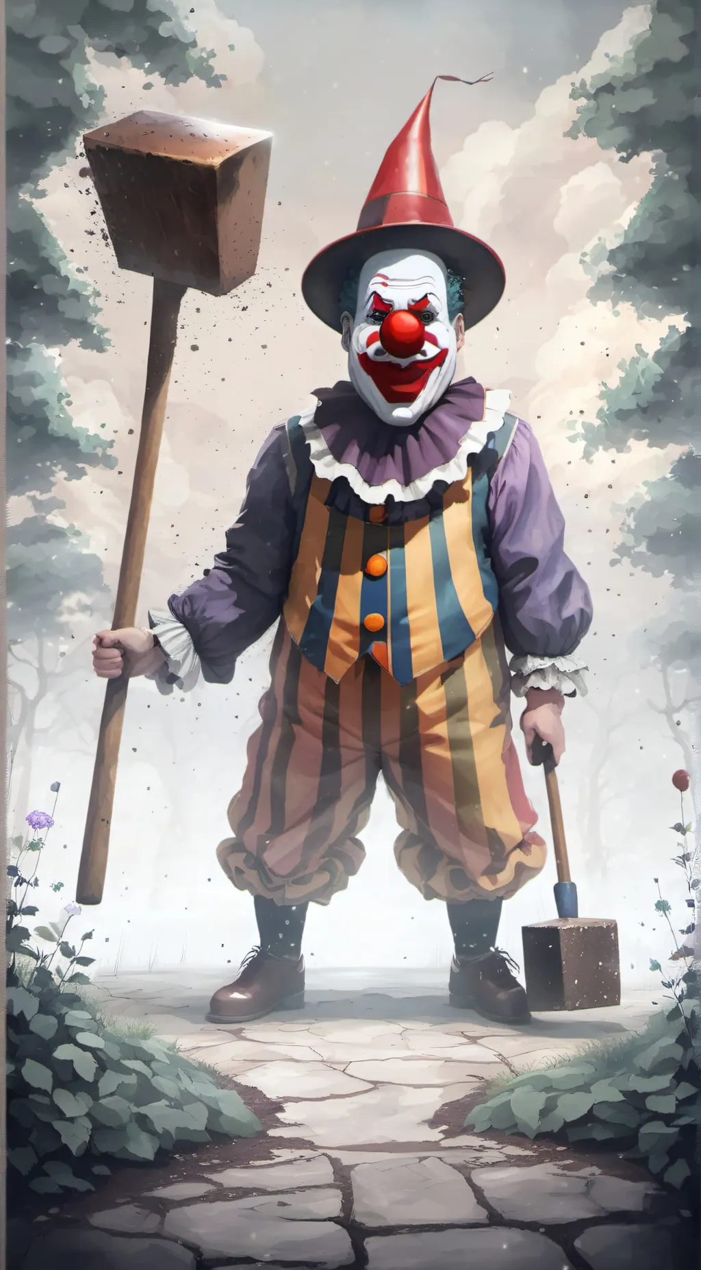 ai character: Bonky the clown background
