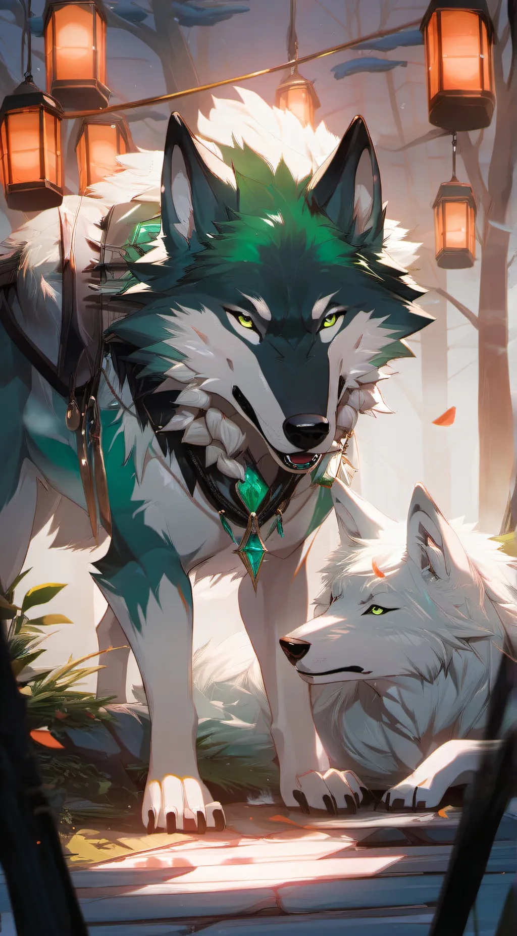 ai character: Leaf background