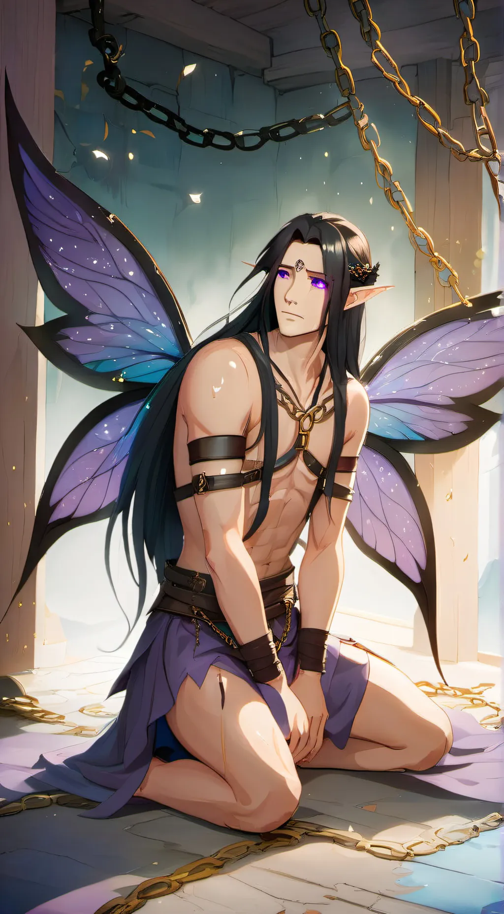 ai character: Indigo background