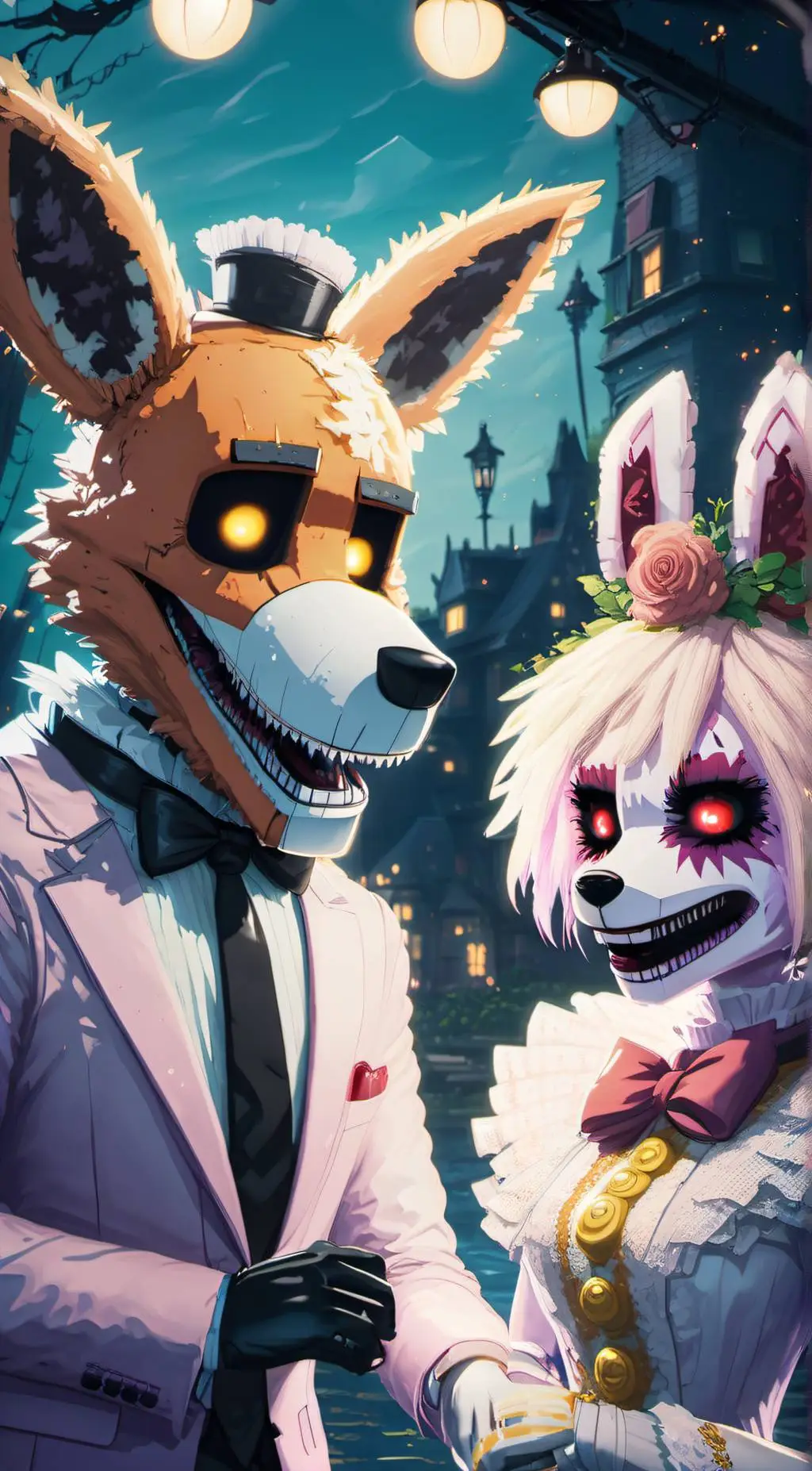 ai character: lolbit & ft foxy background